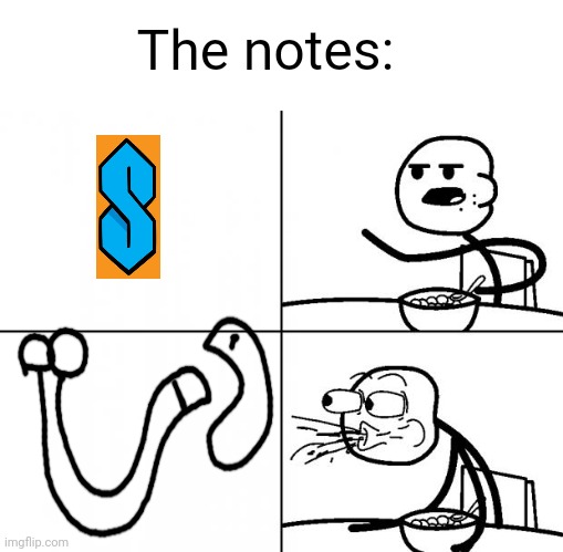 Blank Cereal Guy | The notes: | image tagged in blank cereal guy | made w/ Imgflip meme maker