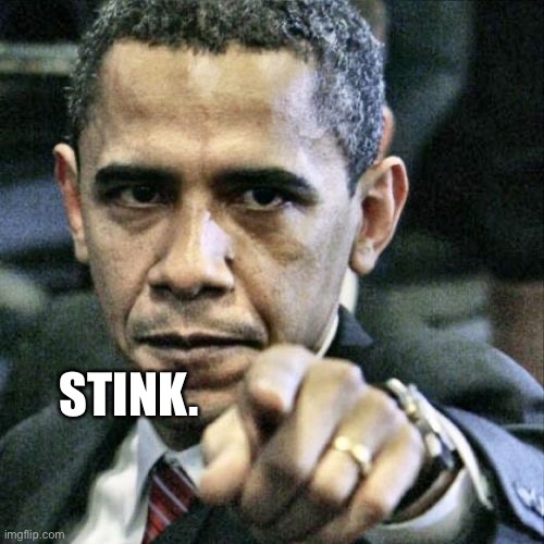 Pissed Off Obama Meme | STINK. | image tagged in memes,pissed off obama | made w/ Imgflip meme maker