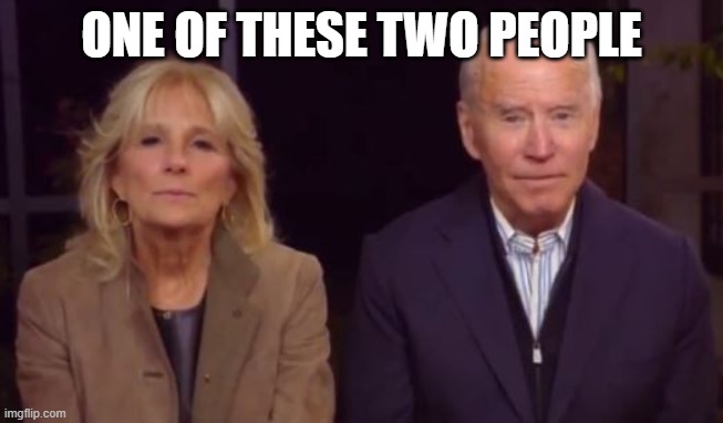 Joe and Jill Biden | ONE OF THESE TWO PEOPLE | image tagged in joe and jill biden | made w/ Imgflip meme maker