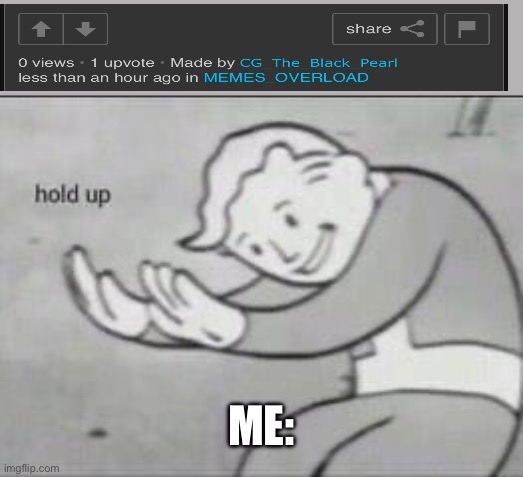 Hold up. | ME: | image tagged in fallout hold up,what,wait what,wait that's illegal,uhh | made w/ Imgflip meme maker