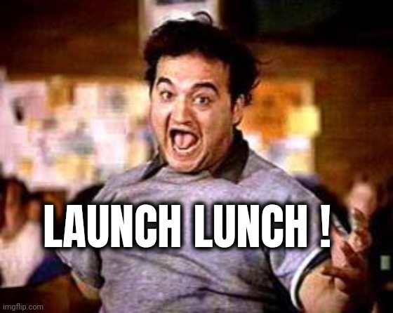 Food fight! | LAUNCH LUNCH ! | image tagged in food fight | made w/ Imgflip meme maker