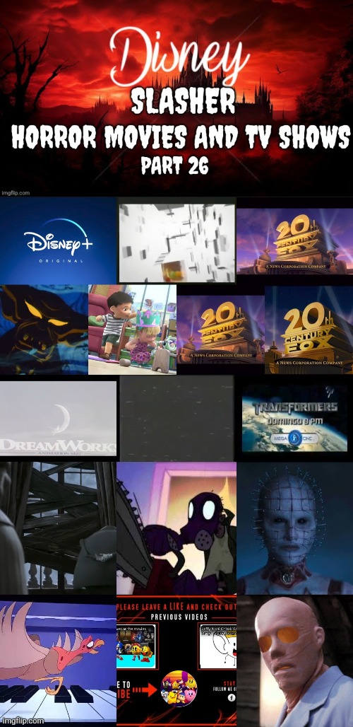 Disney Slasher Horror Movies and TV Shows Villains 26 Blank Meme Template