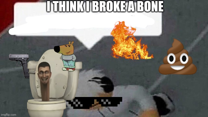 Go commit X | I THINK I BROKE A BONE | image tagged in go commit x | made w/ Imgflip meme maker