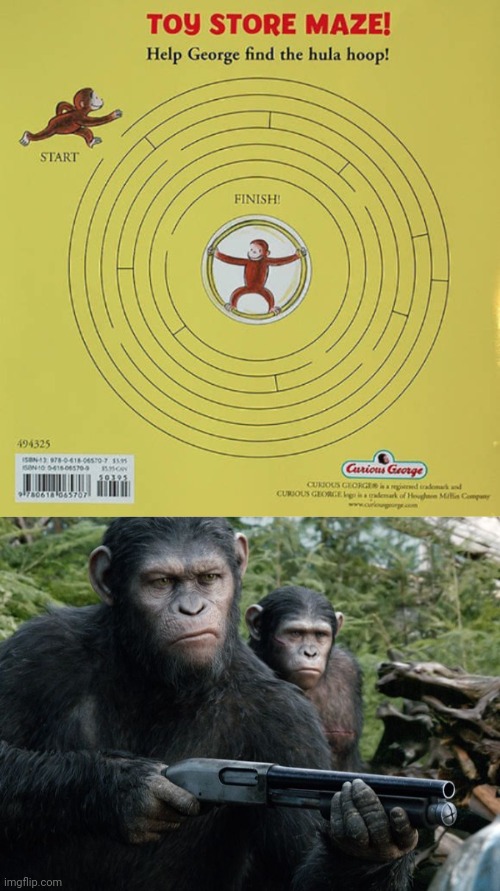 Strange ol maze | image tagged in angry monkey,maze,curious george,mazes,you had one job,memes | made w/ Imgflip meme maker