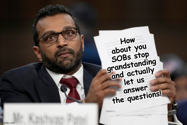 The loony left learned nothing in their trouncing in November. | How about you SOBs stop grandstanding and actually let us answer the questions! | made w/ Imgflip meme maker