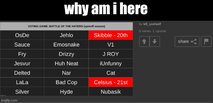 why am i here | made w/ Imgflip meme maker
