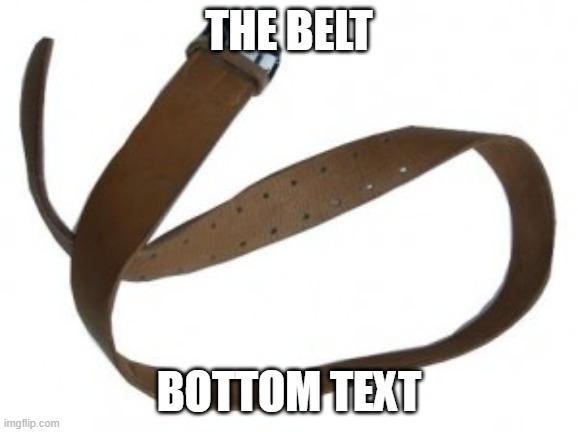 Belt | THE BELT; BOTTOM TEXT | image tagged in belt,memes | made w/ Imgflip meme maker