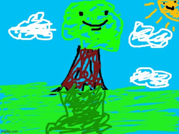 happy tree :) | image tagged in tree,happy,drawings,ice cream | made w/ Imgflip meme maker