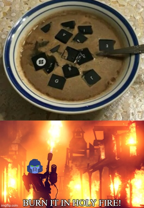 Cursed soup | image tagged in burn it in holy fire 1,soup,cursed image,cursed,soups,memes | made w/ Imgflip meme maker