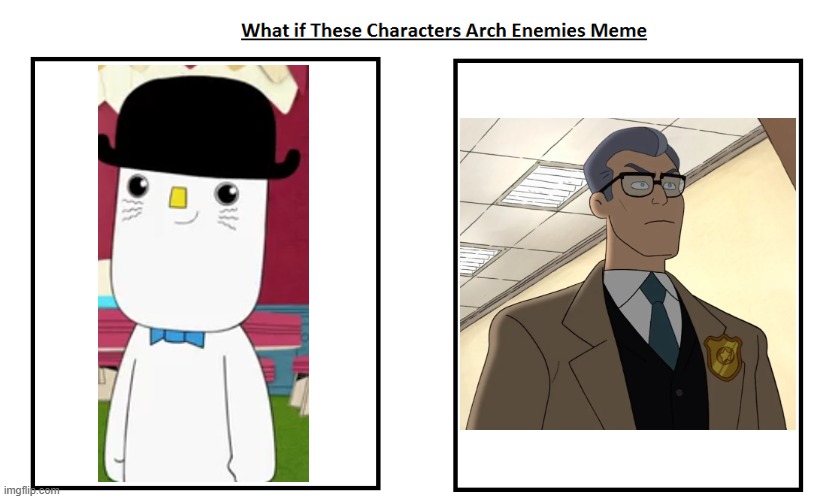 Credit to WOLFBLADE111 for the template used | image tagged in meme,we bare bears,kinderwood,memes,enemy,nemesis | made w/ Imgflip meme maker