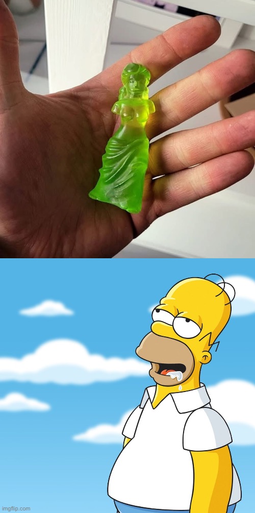 Gummi de Milo | image tagged in homer simpson mmm | made w/ Imgflip meme maker