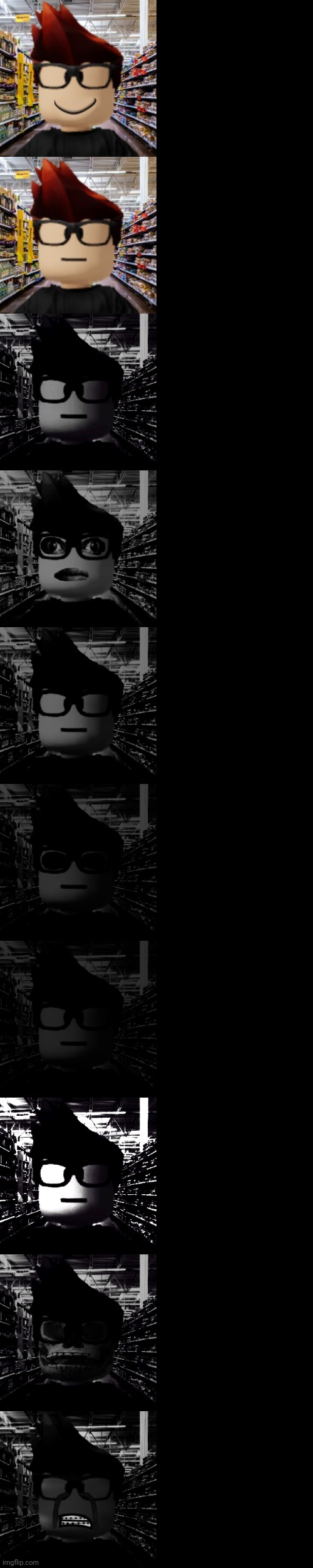 MC becoming uncanny (dark mode) | image tagged in mc,memes,mr incredible becoming uncanny,uncanny | made w/ Imgflip meme maker