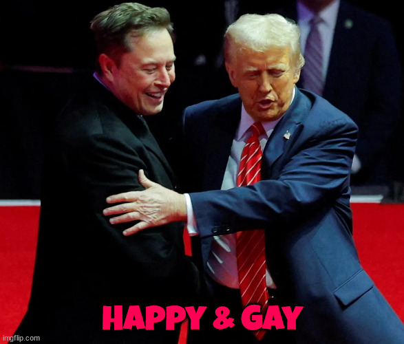 US 1st Gay Monarch/s | Happy & Gay | image tagged in happy and gay,1st us gay duel monarch,nazisexuals,donnie and musk sitting in a tree | made w/ Imgflip meme maker