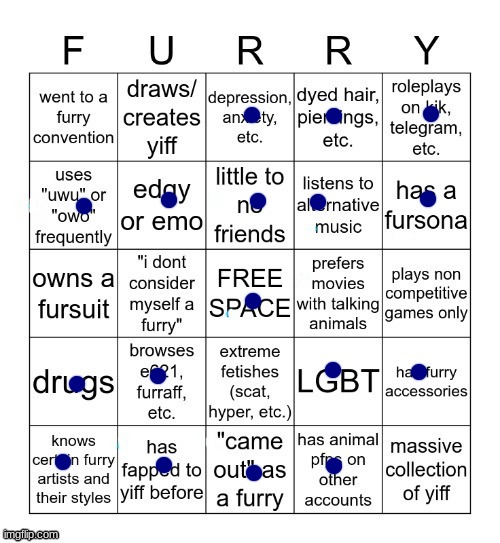 BINGOOOOO ^w^ | image tagged in furry bingo v2 | made w/ Imgflip meme maker