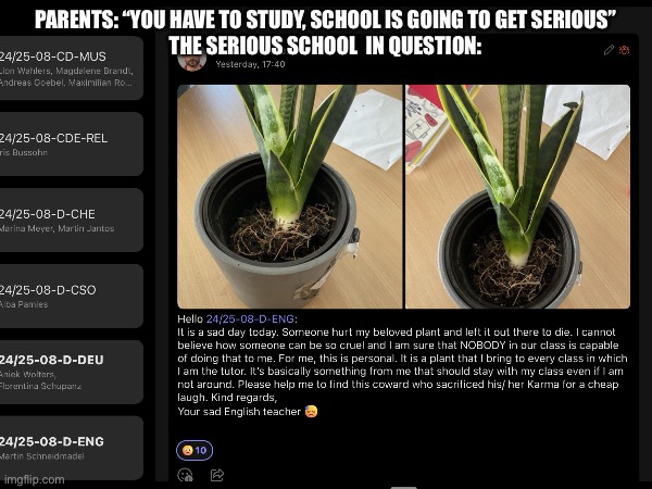 This is so tragic | PARENTS: “YOU HAVE TO STUDY, SCHOOL IS GOING TO GET SERIOUS”
THE SERIOUS SCHOOL  IN QUESTION: | image tagged in funny,school,text messages | made w/ Imgflip meme maker