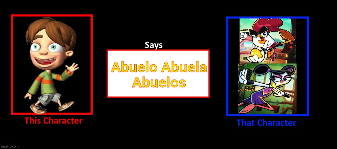 Tommy Cadle Le Dice Abuelos a Chuck y Flick y Es Castigado. | Abuelo Abuela
Abuelos | image tagged in what if character says this template,pet alien,chuck chicken,goanimate,vyond,grounded | made w/ Imgflip meme maker