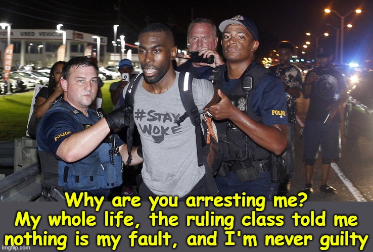 Why are you arresting me?
My whole life, the ruling class told me nothing is my fault, and I'm never guilty | made w/ Imgflip meme maker