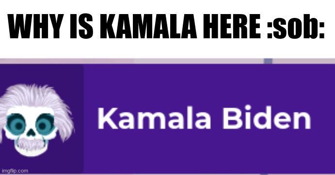 WHY IS KAMALA HERE :sob: | made w/ Imgflip meme maker