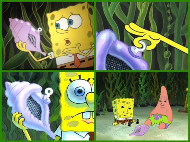 spongebob magic conch. 
