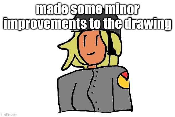 will continue updating this art | made some minor improvements to the drawing | image tagged in katherine v2 | made w/ Imgflip meme maker