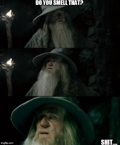 Do you smell that? | DO YOU SMELL THAT? SHIT.... | image tagged in memes,confused gandalf | made w/ Imgflip meme maker
