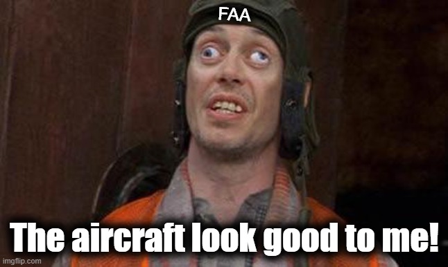 Looks Good To Me | FAA The aircraft look good to me! | image tagged in looks good to me | made w/ Imgflip meme maker