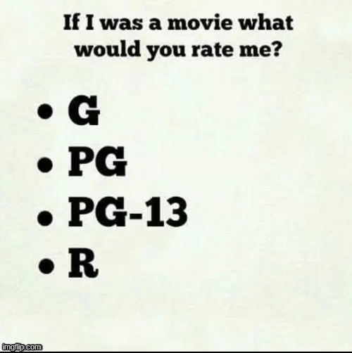 If I was a movie what would you rate me? | image tagged in if i was a movie what would you rate me | made w/ Imgflip meme maker