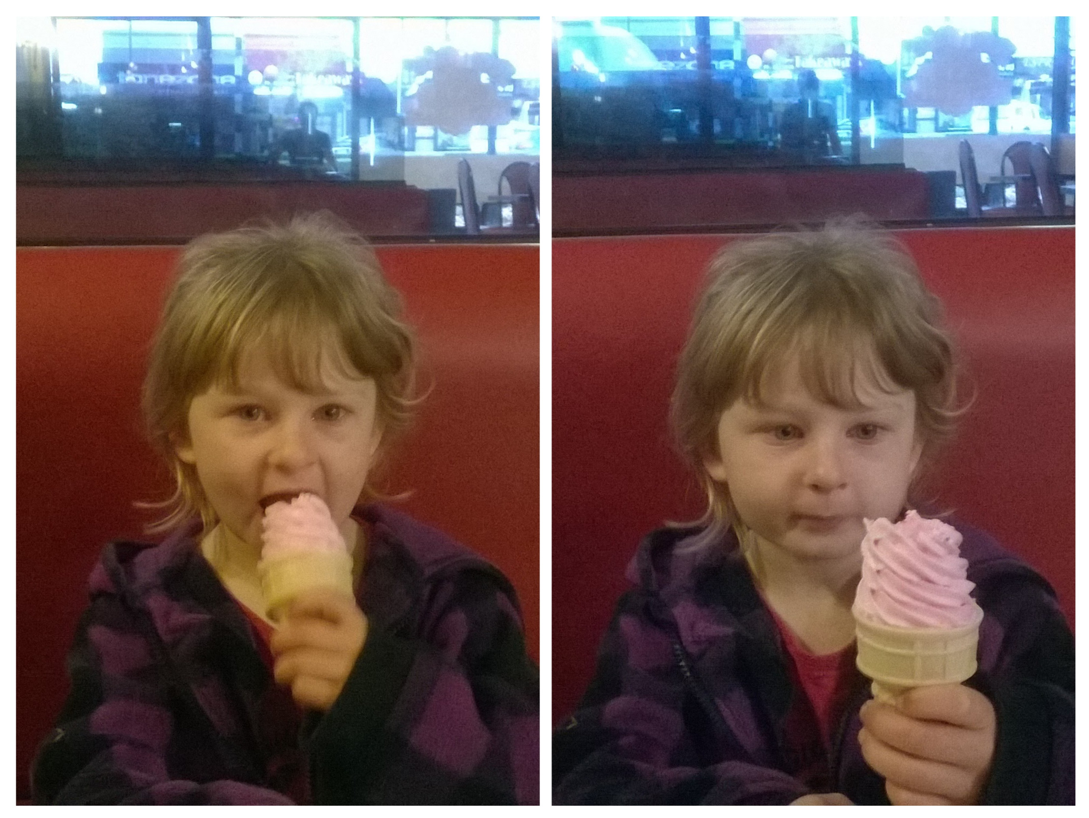 Shocked ice cream girl Blank Meme Template