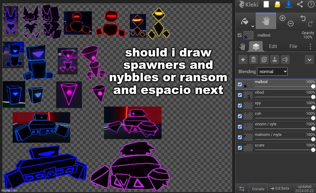 should i draw spawners and nybbles or ransom and espacio next | made w/ Imgflip meme maker