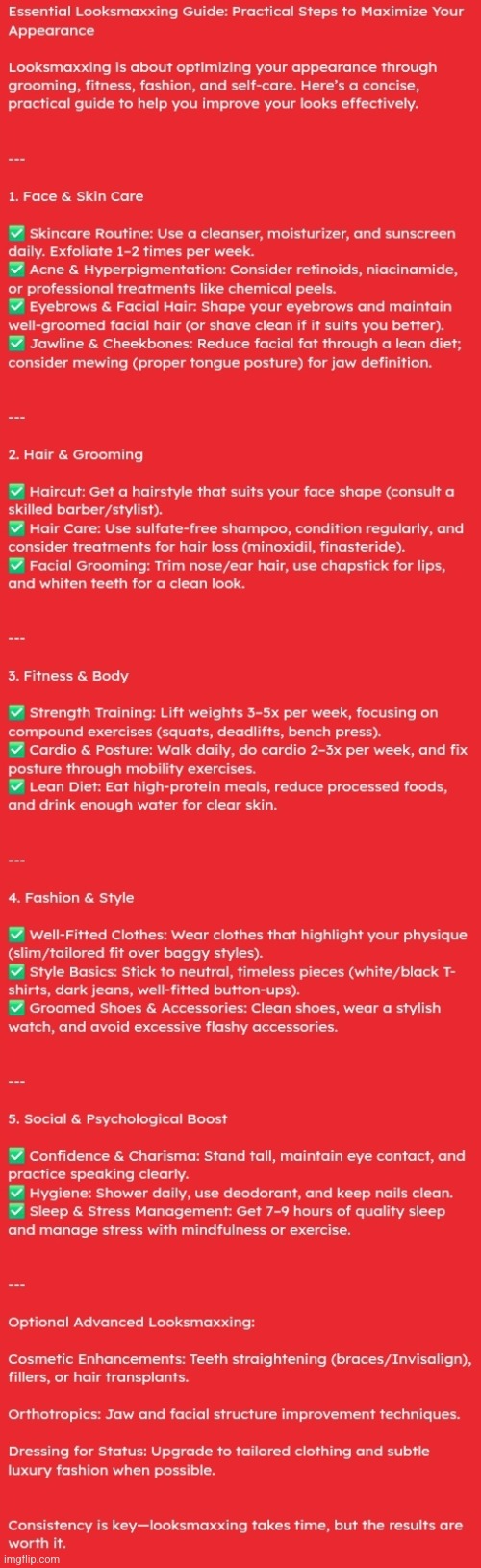 Essential Guide - Looksmaxxing :> | image tagged in simothefinlandized,looksmaxxing,infographics,tutorial | made w/ Imgflip meme maker