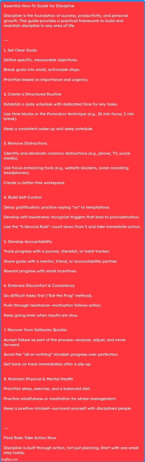Essential Guide - Discipline :> | image tagged in simothefinlandized,discipline,infographics,tutorial | made w/ Imgflip meme maker