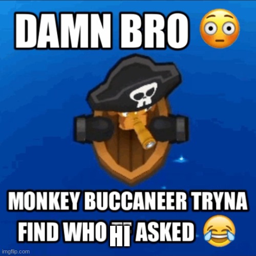 bro who asked? | HI | image tagged in who asked buccaneer | made w/ Imgflip meme maker