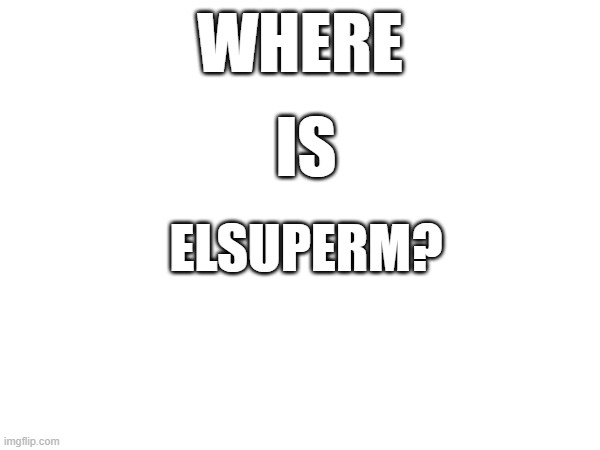 WHERE; IS; ELSUPERM? | made w/ Imgflip meme maker