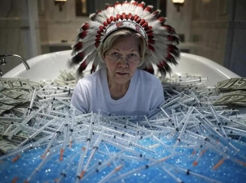 Fauxcahontas Warren & Syringes Blank Meme Template