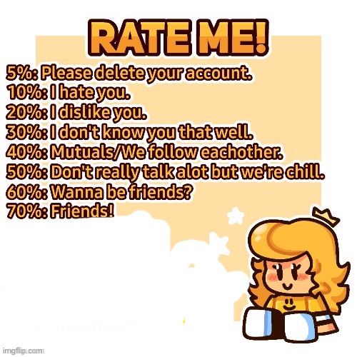 E | image tagged in rate me starla star edition from twitter | made w/ Imgflip meme maker