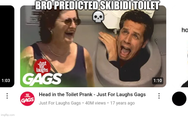 Skibidi Toilet Prediction | BRO PREDICTED SKIBIDI TOILET 
💀 | image tagged in youtube,video,prediction,skull emoji,brainrot,2024 | made w/ Imgflip meme maker