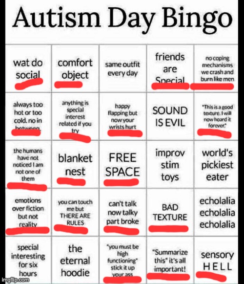 I never knew until now | image tagged in autism bingo | made w/ Imgflip meme maker