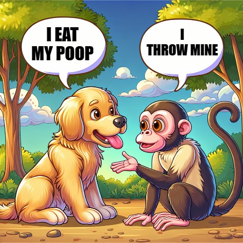 I THROW MINE; I EAT MY POOP | made w/ Imgflip meme maker