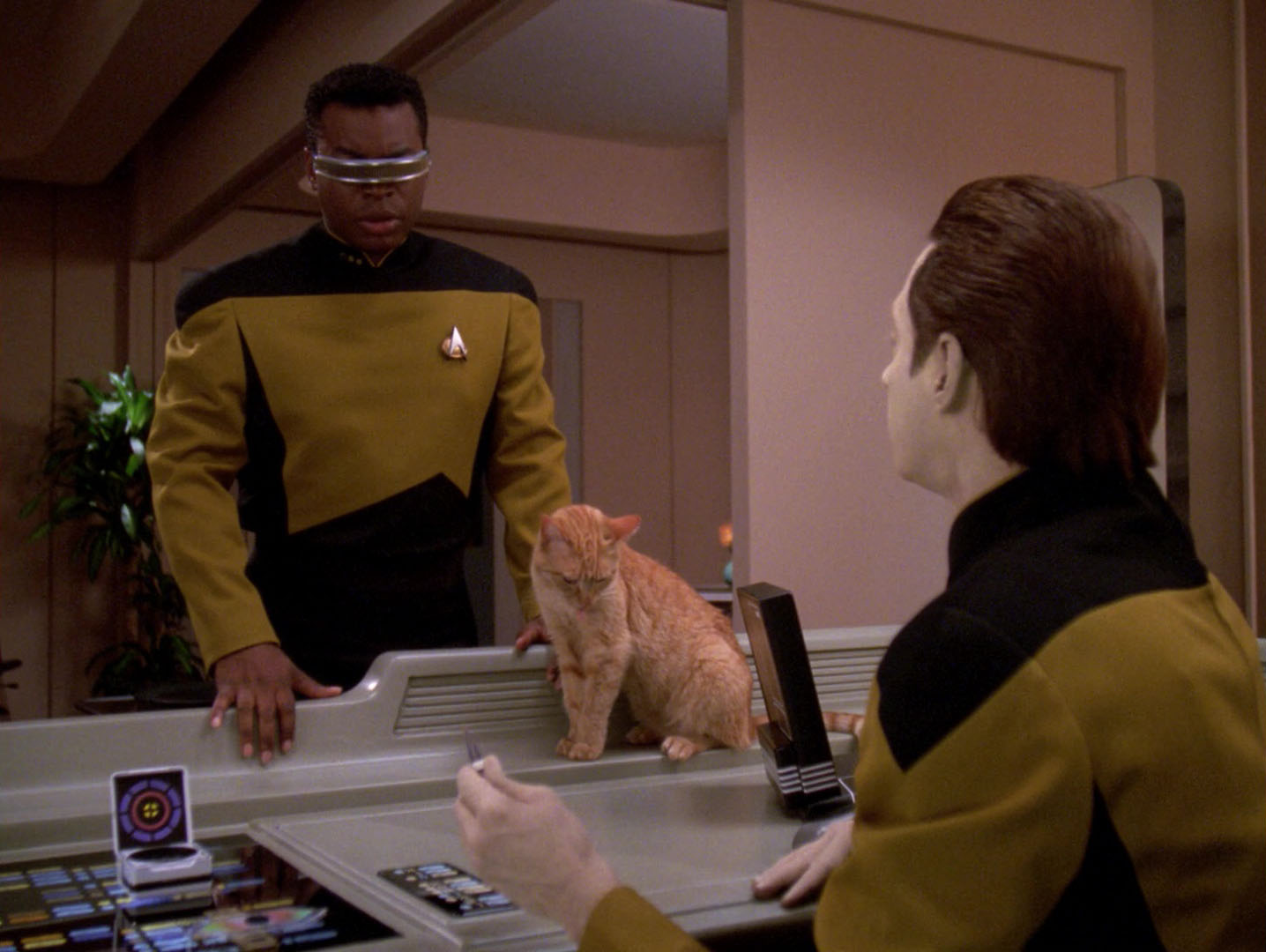 Geordi, Spot and Data. Blank Meme Template