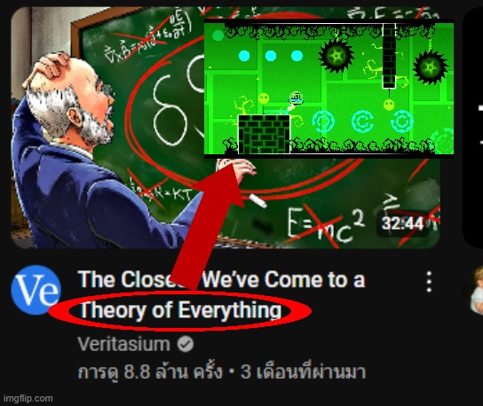 theory of everything | image tagged in memes,geometry dash,name soundalikes | made w/ Imgflip meme maker