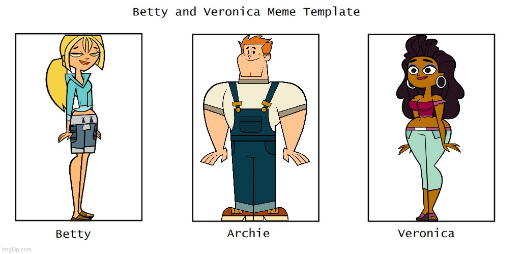 Betty and Veronica Meme But it's Just Total Drama | image tagged in betty and veronica meme template,total drama,archie,archies | made w/ Imgflip meme maker