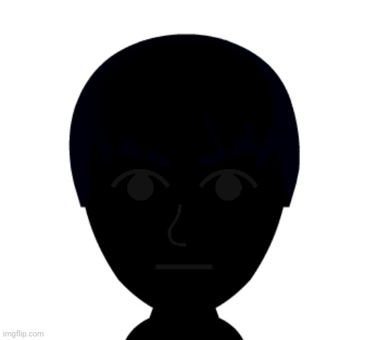 Vantablack coloured mii (his eyes, nose and mouth are just normal black.) | image tagged in mii,vantablack,what,tag,it's time for the,ch 57 | made w/ Imgflip meme maker