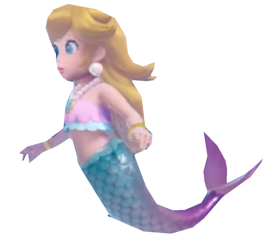 mermaid peach hovering Blank Meme Template