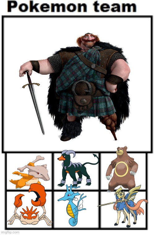 King Fergus's Pokémon | image tagged in pokemon team | made w/ Imgflip meme maker