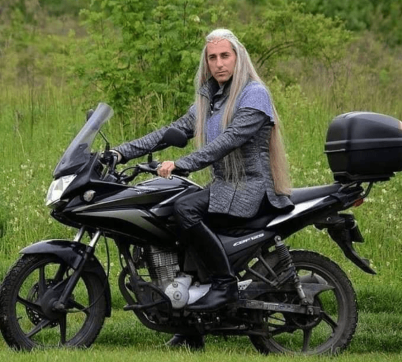Elf on a bike Blank Meme Template