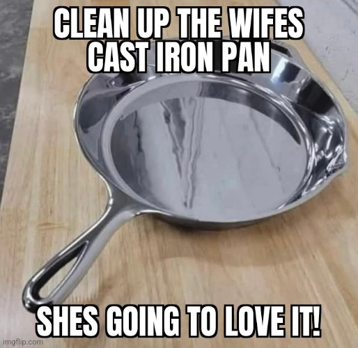 Happy Wife | image tagged in happy wife happy life,cooking,frying pan,funny memes,memes | made w/ Imgflip meme maker