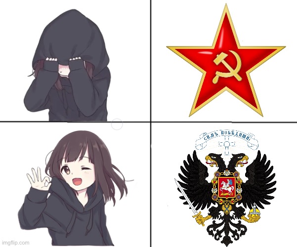 White army should’ve won the revolution | image tagged in anime girl hotline bling,russia,revolution,communism | made w/ Imgflip meme maker