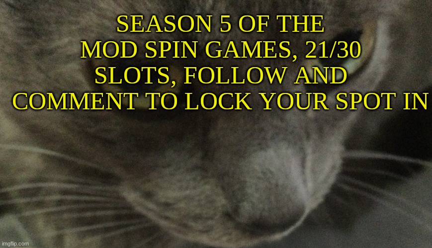 Sweetie | SEASON 5 OF THE MOD SPIN GAMES, 21/30 SLOTS, FOLLOW AND COMMENT TO LOCK YOUR SPOT IN | image tagged in sweetie | made w/ Imgflip meme maker