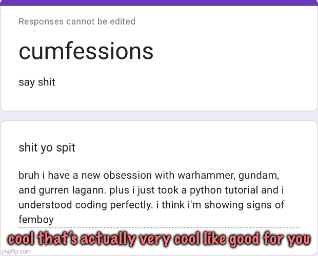 cool that’s actually very cool like good for you | made w/ Imgflip meme maker