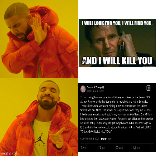 trump aura | image tagged in memes,drake hotline bling | made w/ Imgflip meme maker